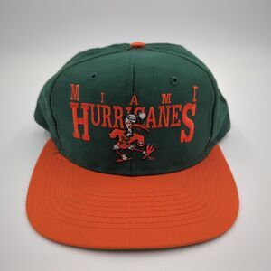 Vintage Miami Hurricanes Snapback Hat Mascot Letters Designer Award